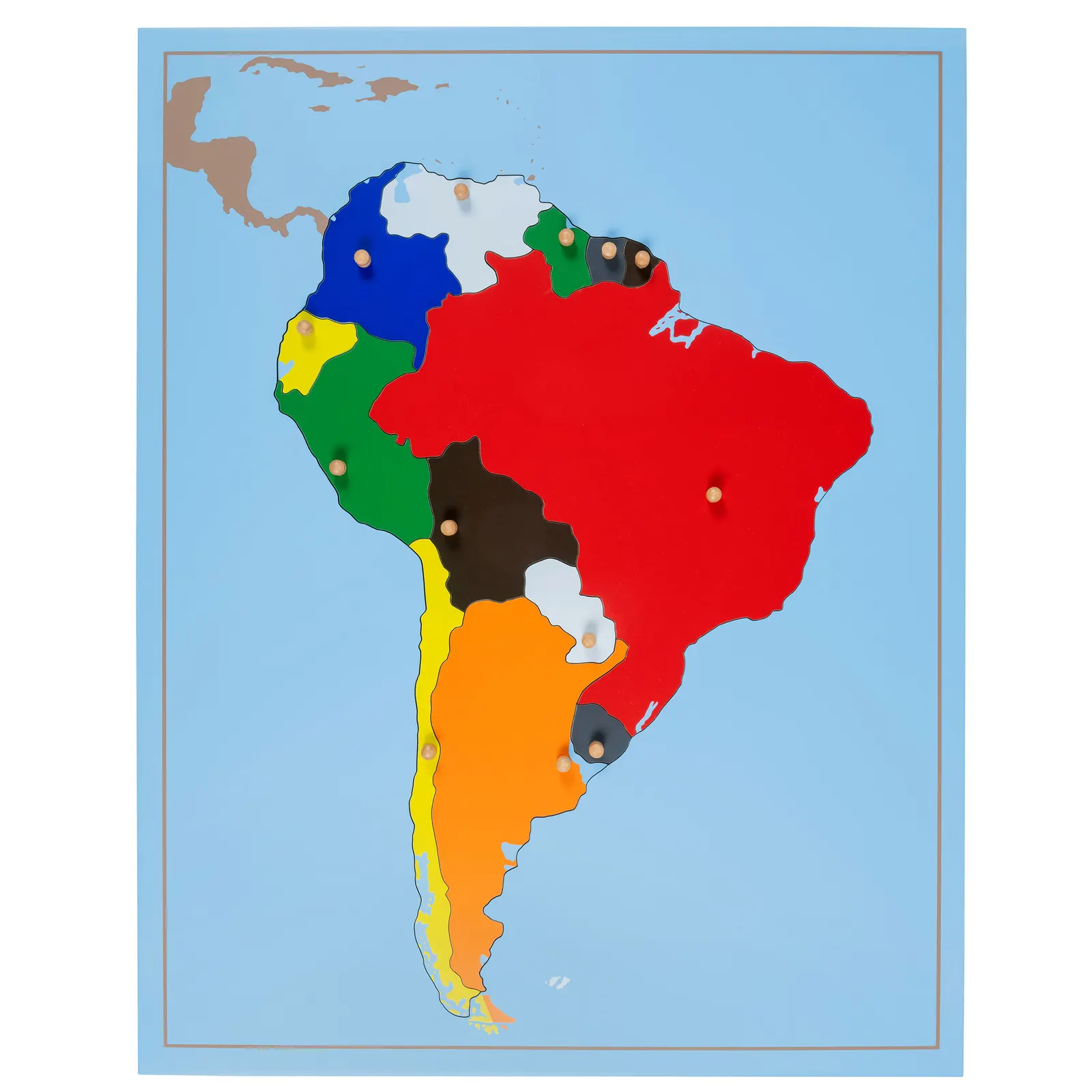 Puzzle mapa: Južná Amerika s dielikmi krajín: Katalógový pohľad