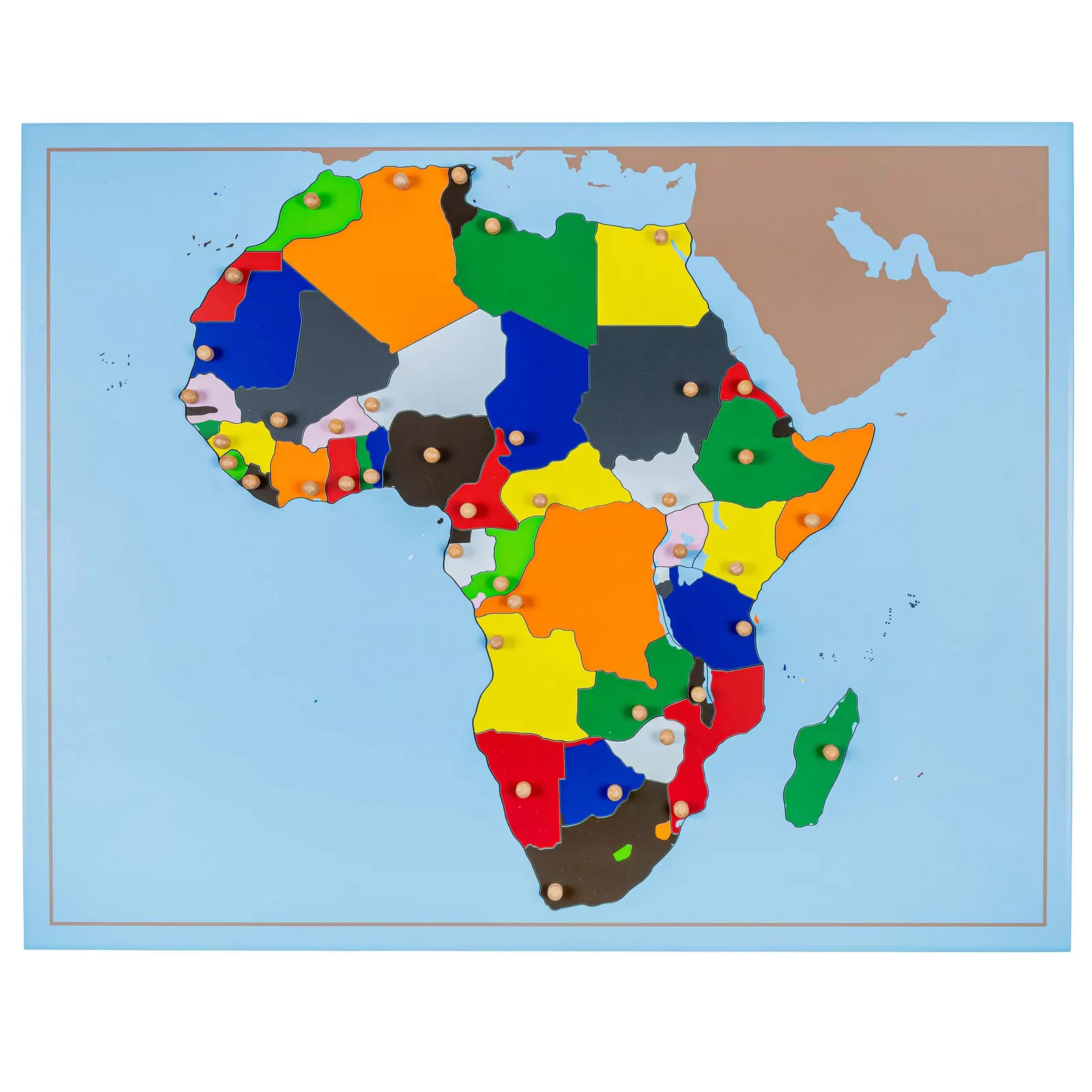 Puzzle mapa Afriky: jednotlivé země s úchyty: Katalogový pohled