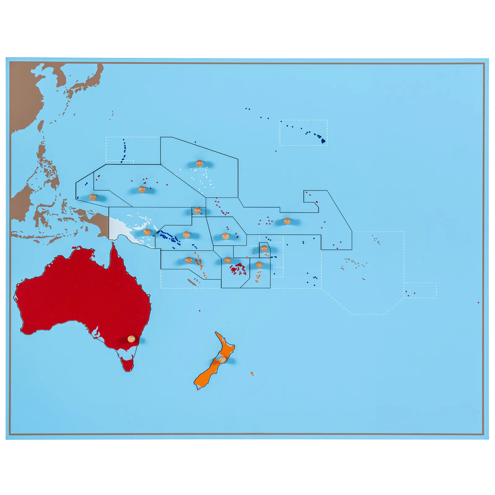 Puzzle mapa: Oceánia a Tichomorie: Náhľad 1