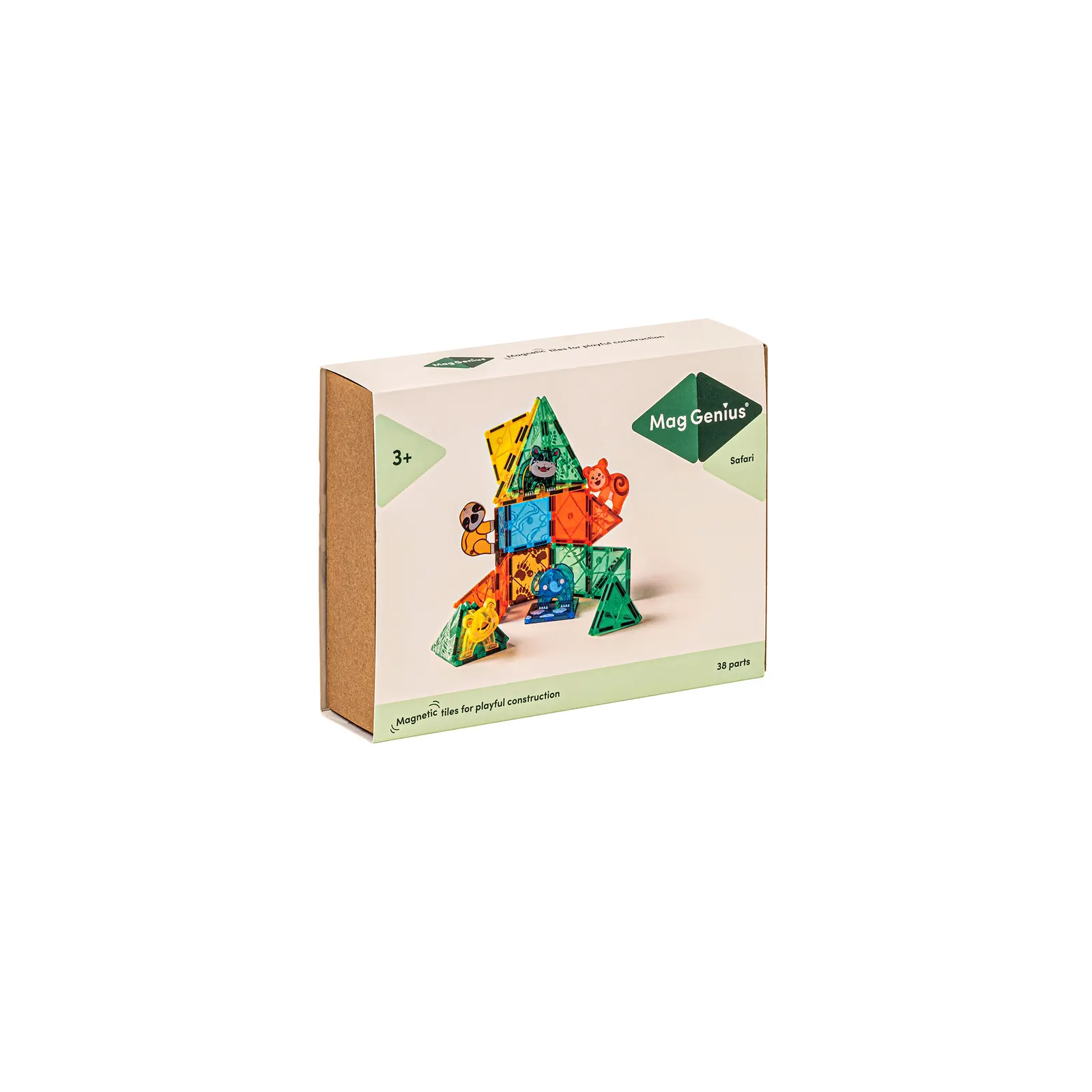 MagGenius magnetická stavebnica Safari, 38 dielov: Montessori pomôcka | Faborino