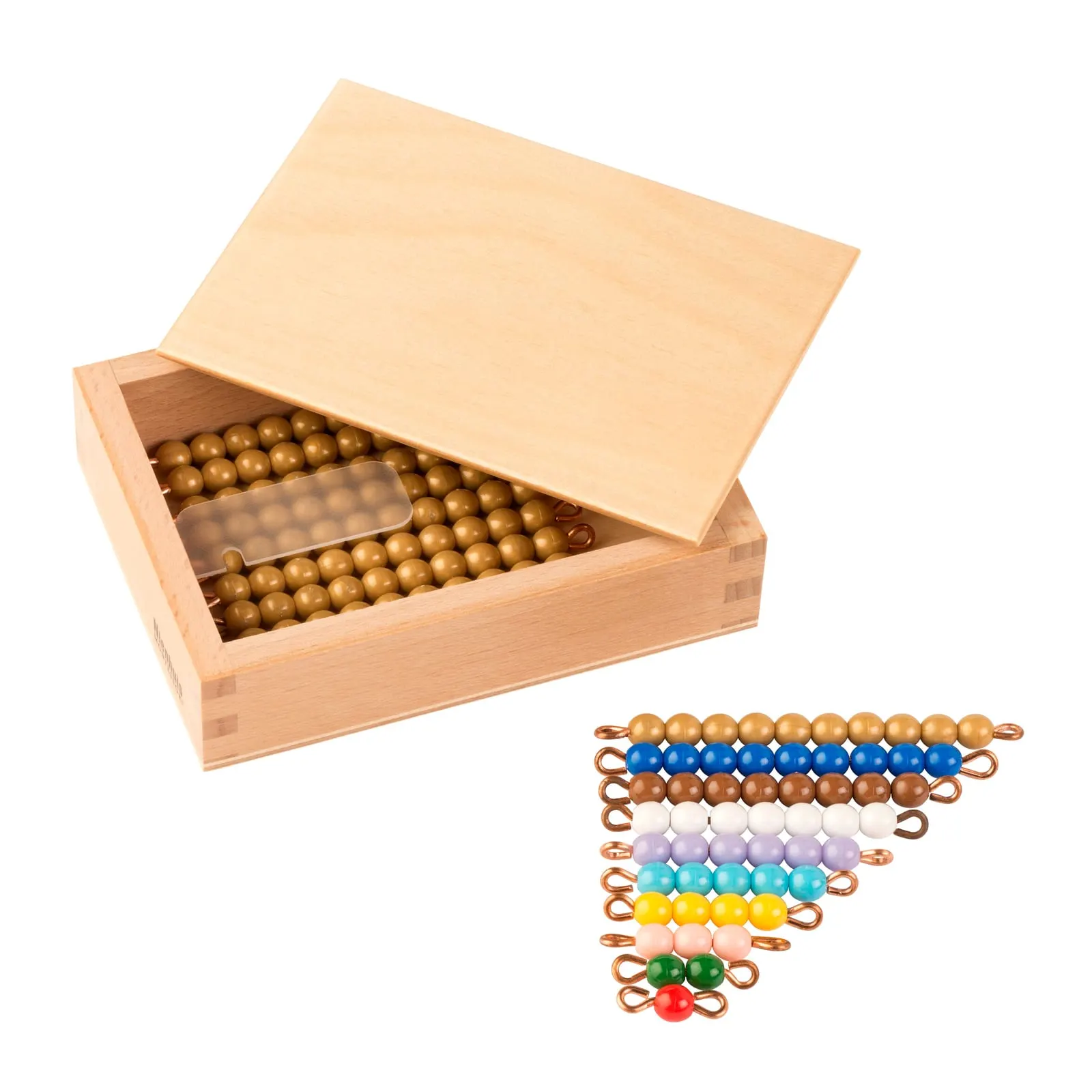 Teen Bead Box: Golden Ten-Chains & Coloured Bead Stair: Child learning