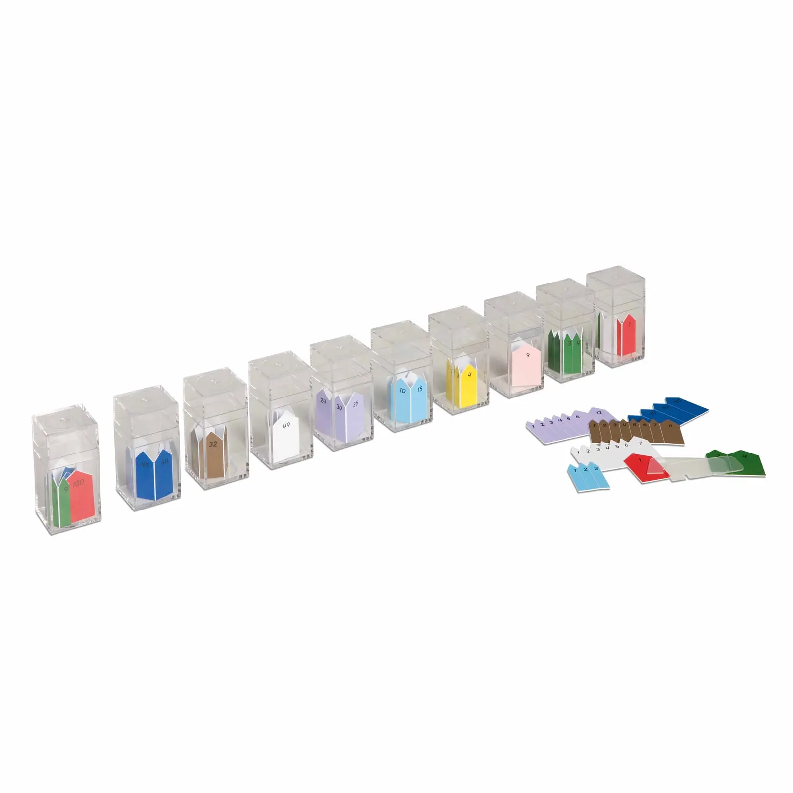Tištěné šipky pro krátké řetězy korálků - Montessori Material | Faborino