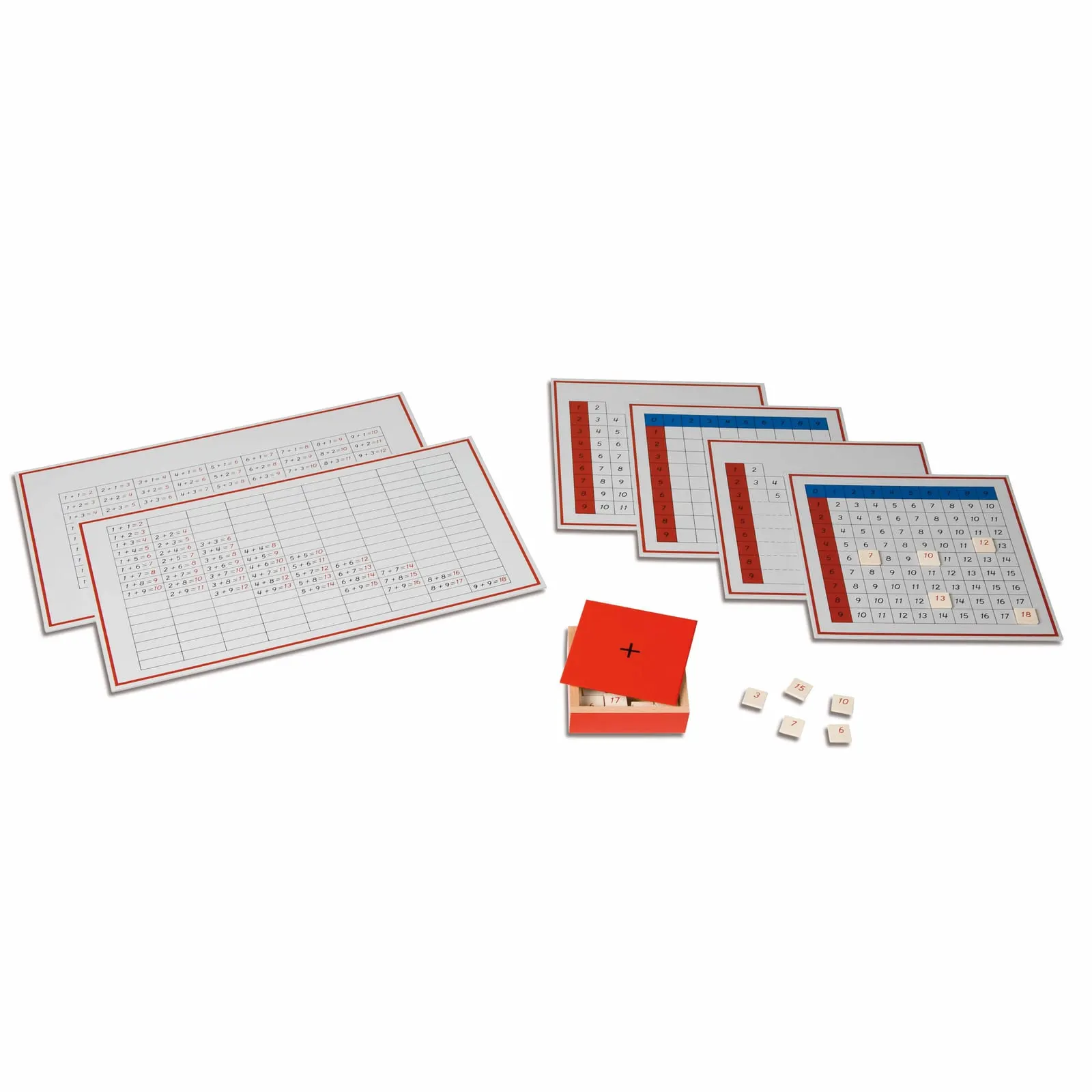 Pracovní tabulky sčítání - Montessori Material | Faborino