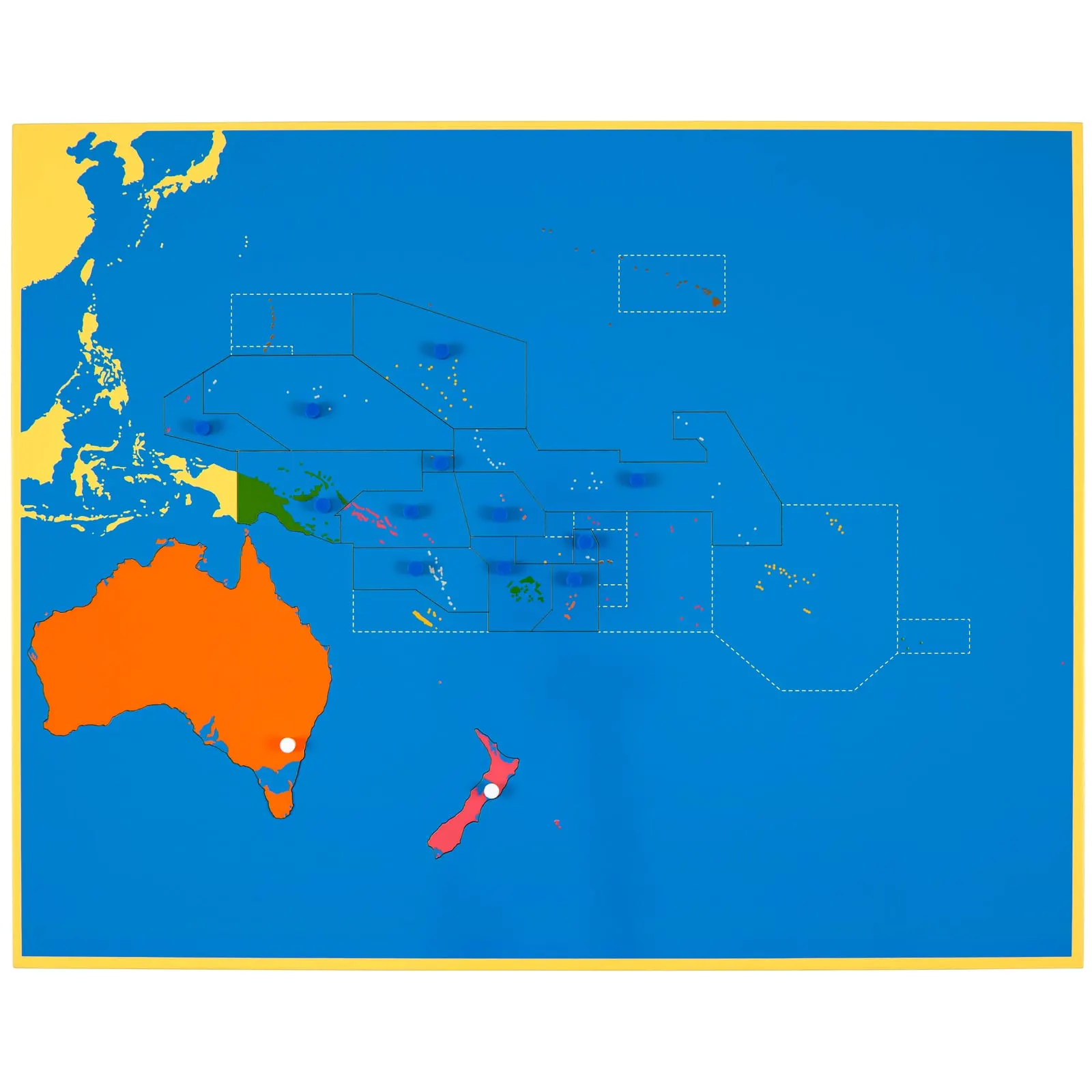 Puzzle mapa: Oceánie: Dítě při učení