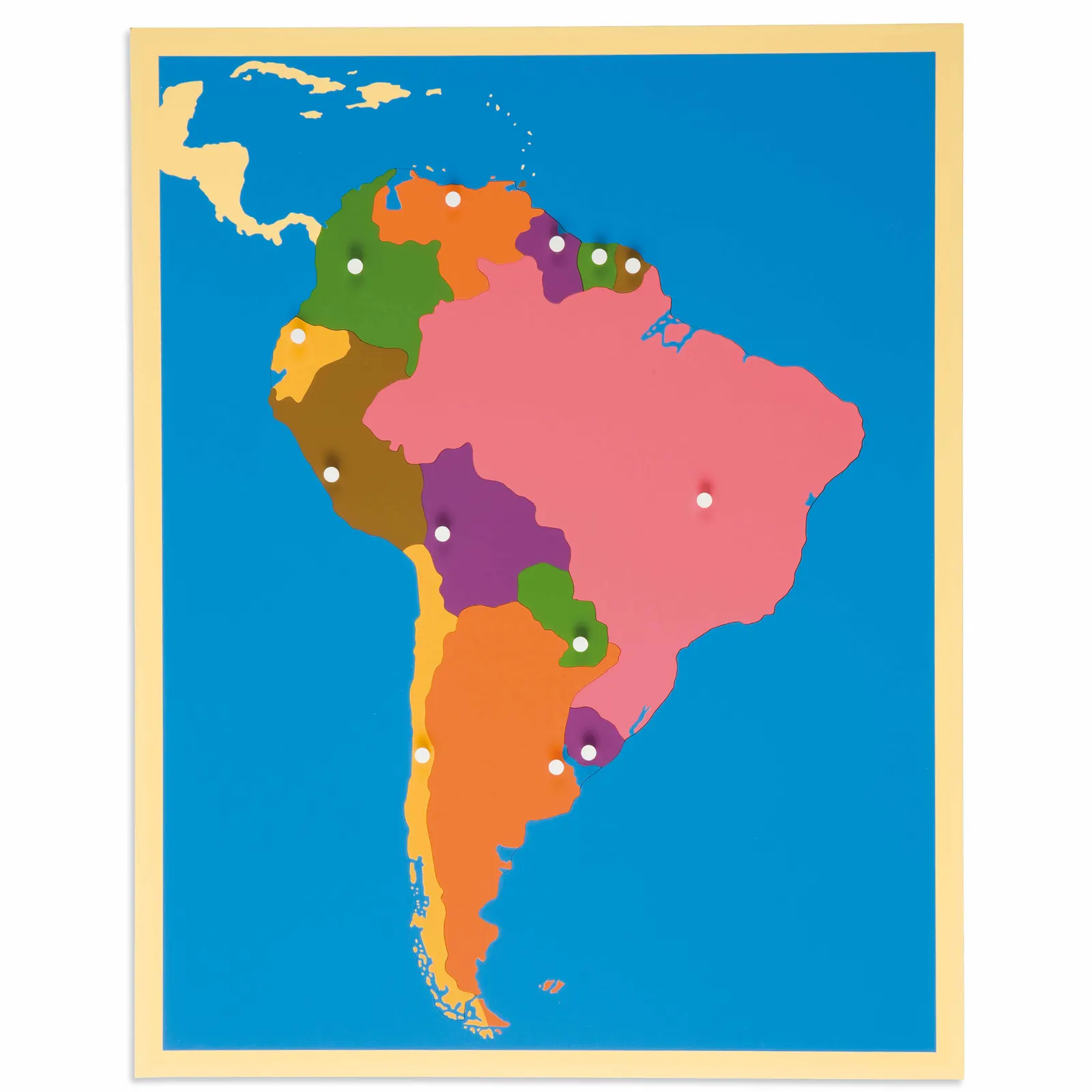 Puzzle mapa: Južná Amerika: Dieťa pri učení
