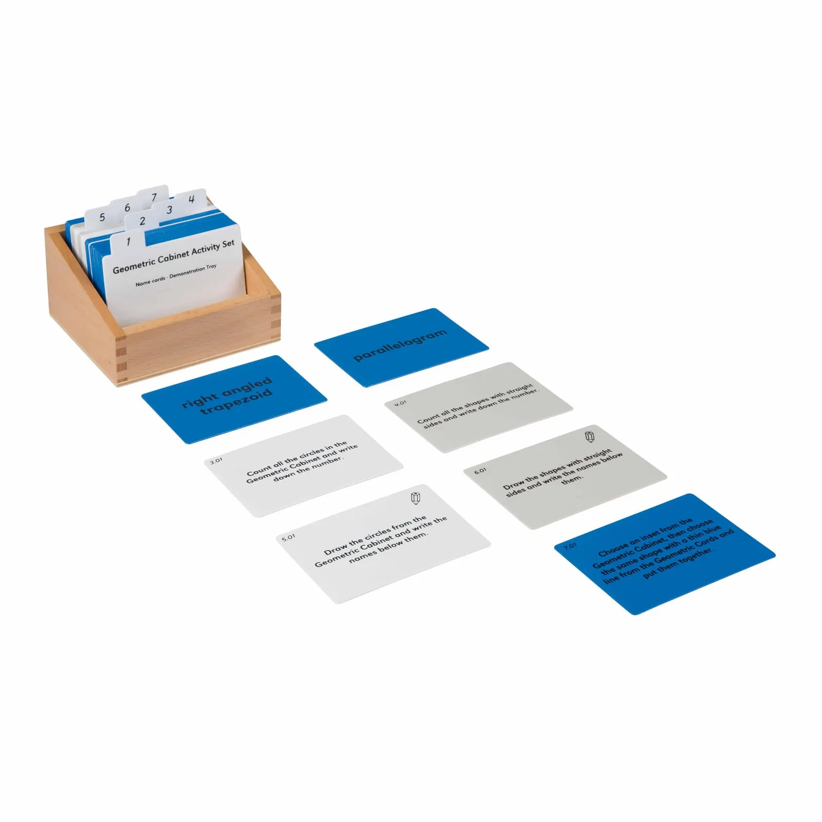 Souprava aktivit ke geometrické skříni: Rozšiřující karty - Montessori Material | Faborino