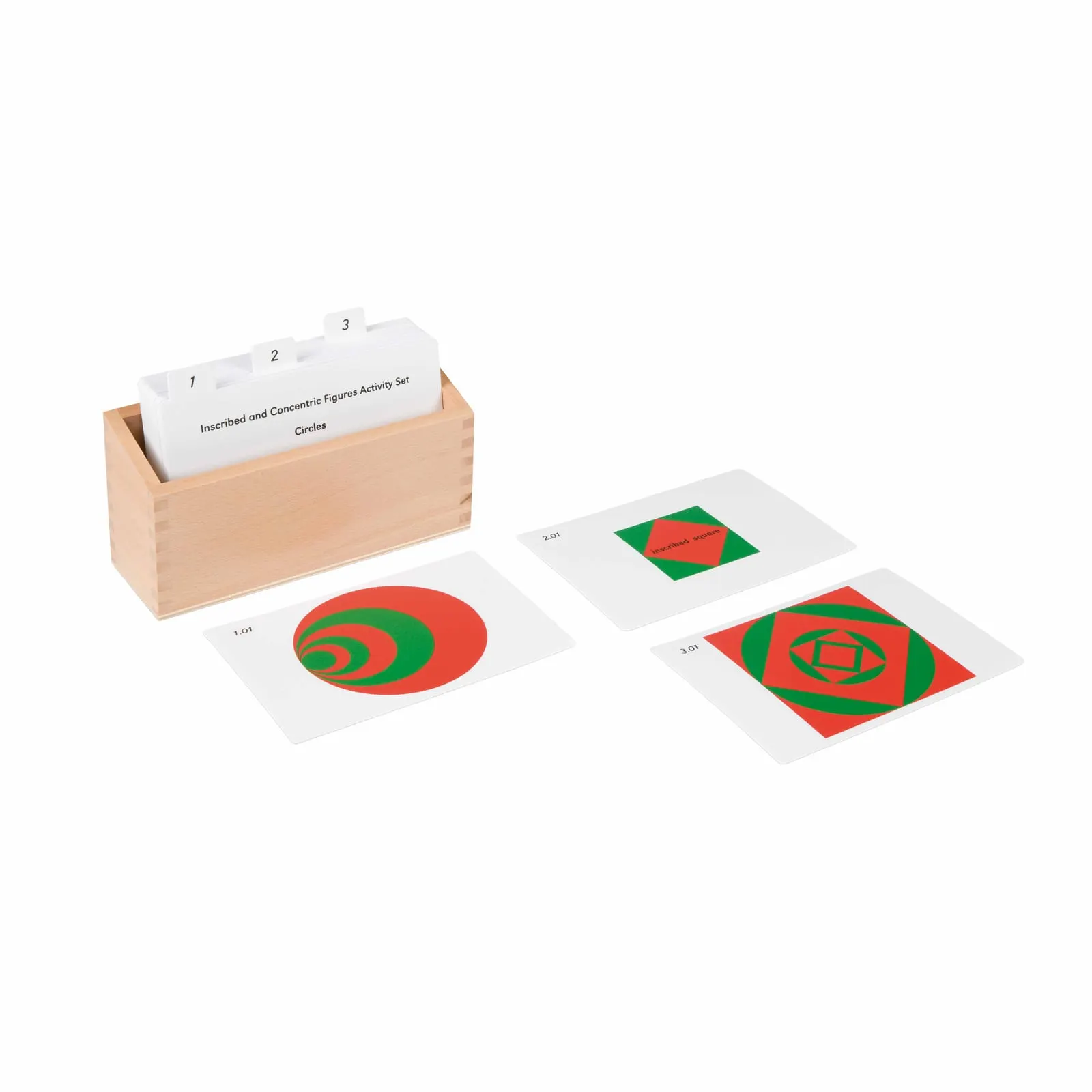 Sada vepsaných a soustředných obrazců - Montessori Material | Faborino