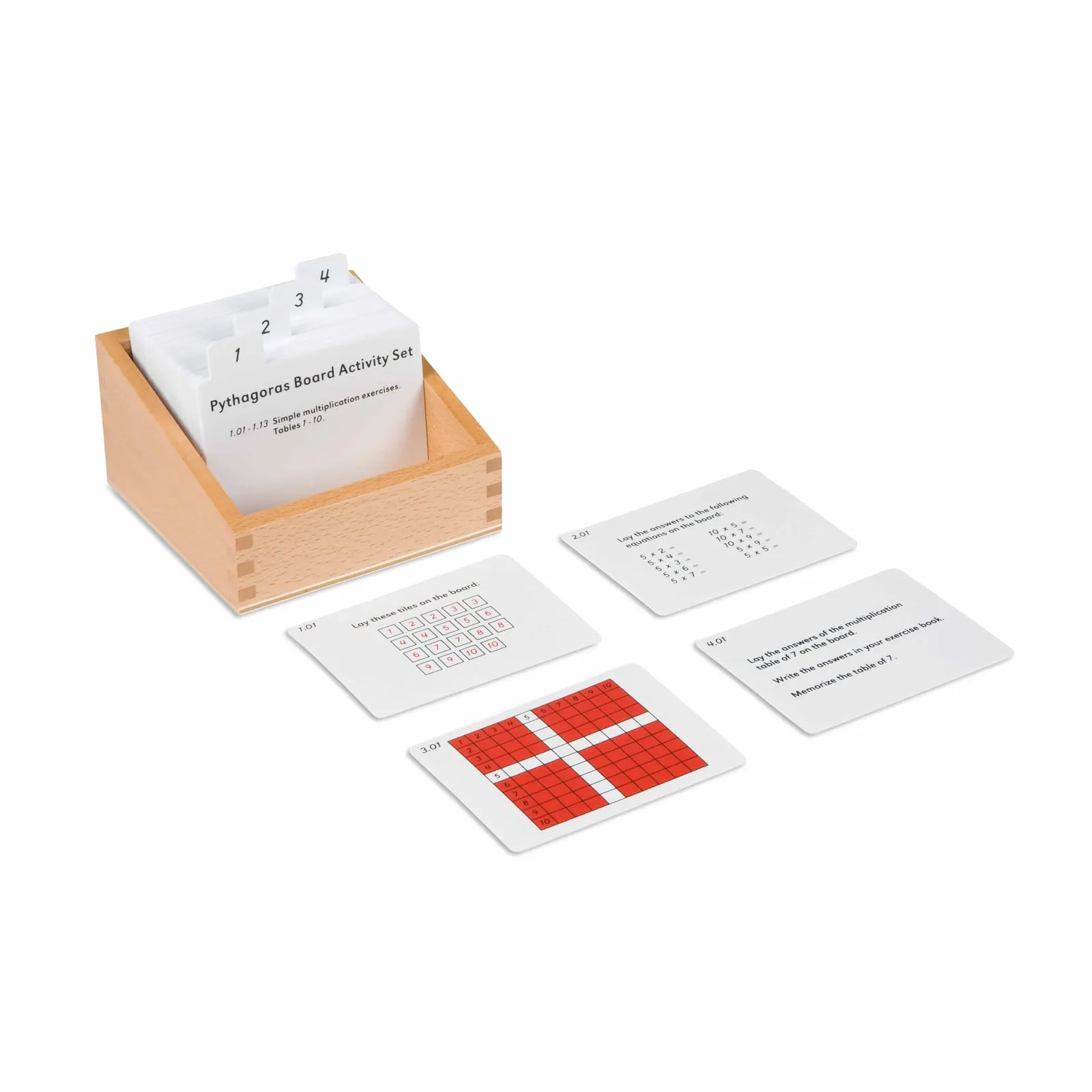 Sada aktivit pro Pythagorovu tabuli - Montessori Material | Faborino