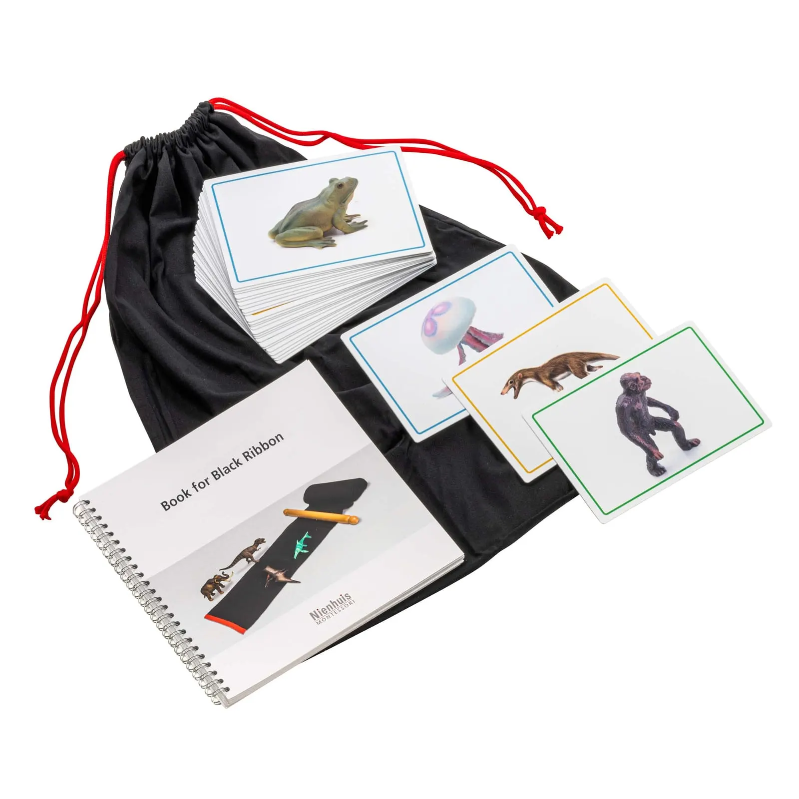 Zvieratá a kniha pre čiernu stužku - Montessori Material | Faborino