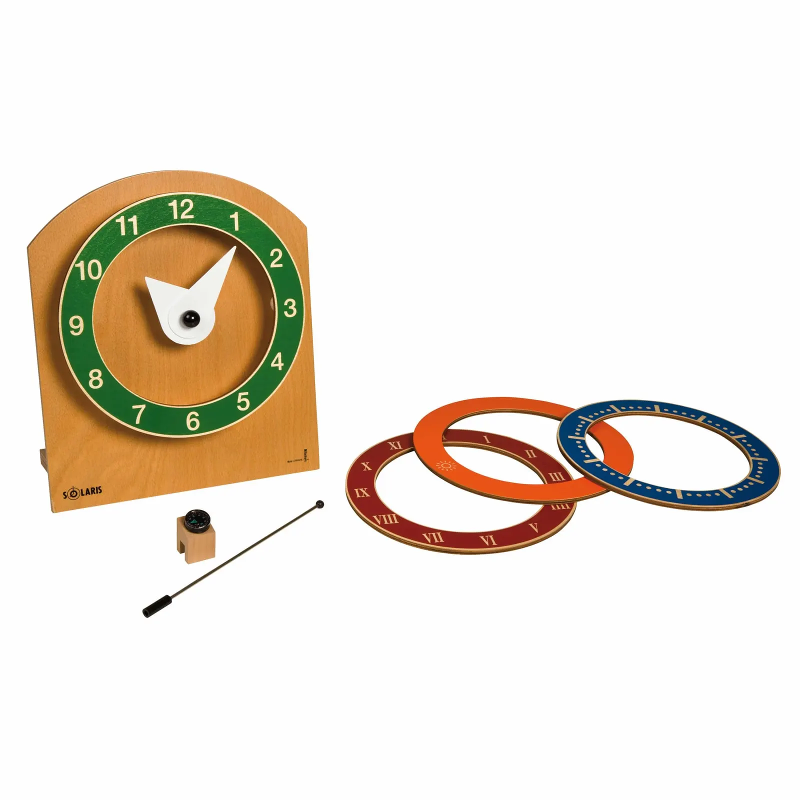 Solaris: Montessori hodiny s vyměnitelnými ciferníky - Montessori Material | Faborino