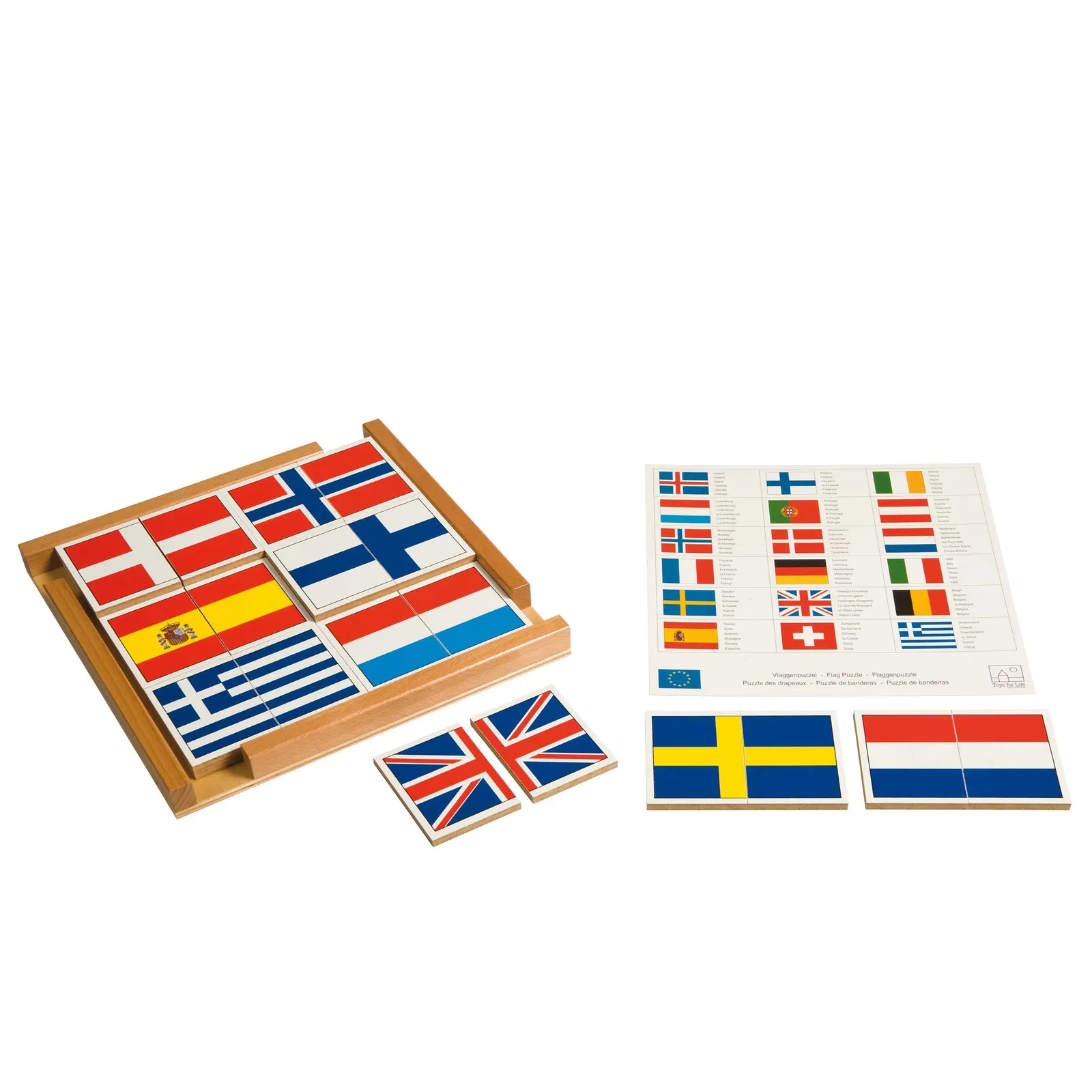 Puzzle vlajek Evropy - Montessori Material | Faborino