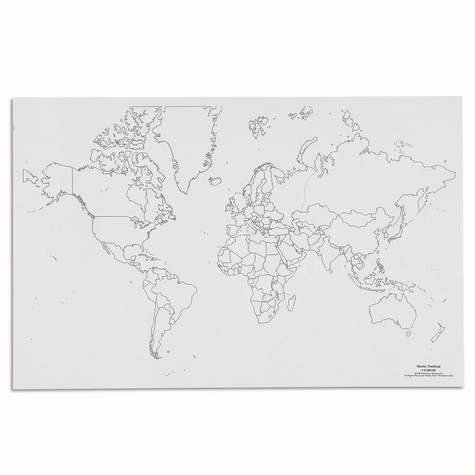 Svět: Politick�� mapa (50) - Montessori Material | Faborino