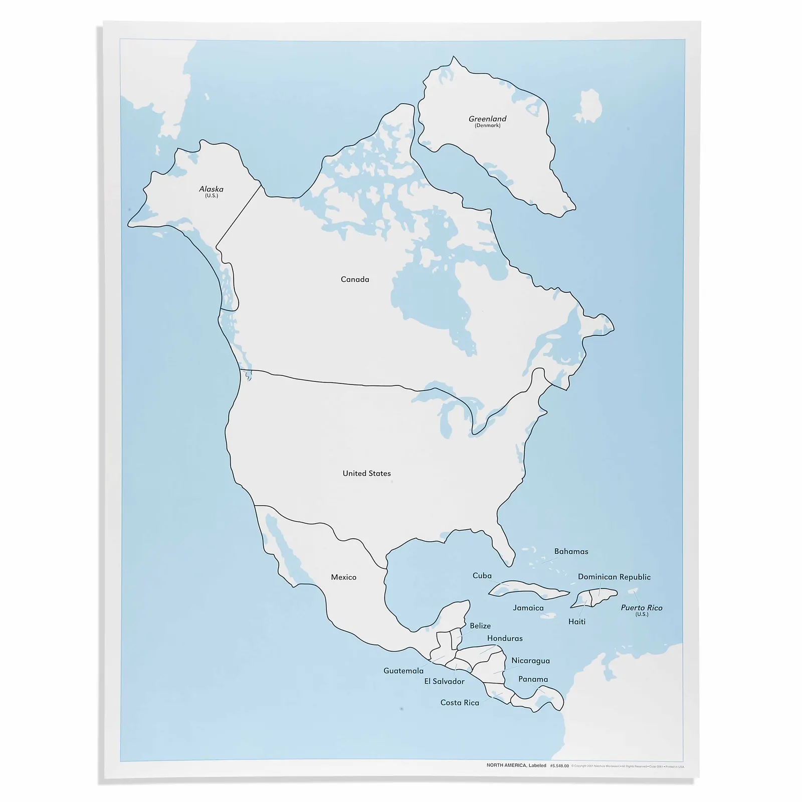 Kontrolná mapa Severnej Ameriky: s popismi: Náhľad 1
