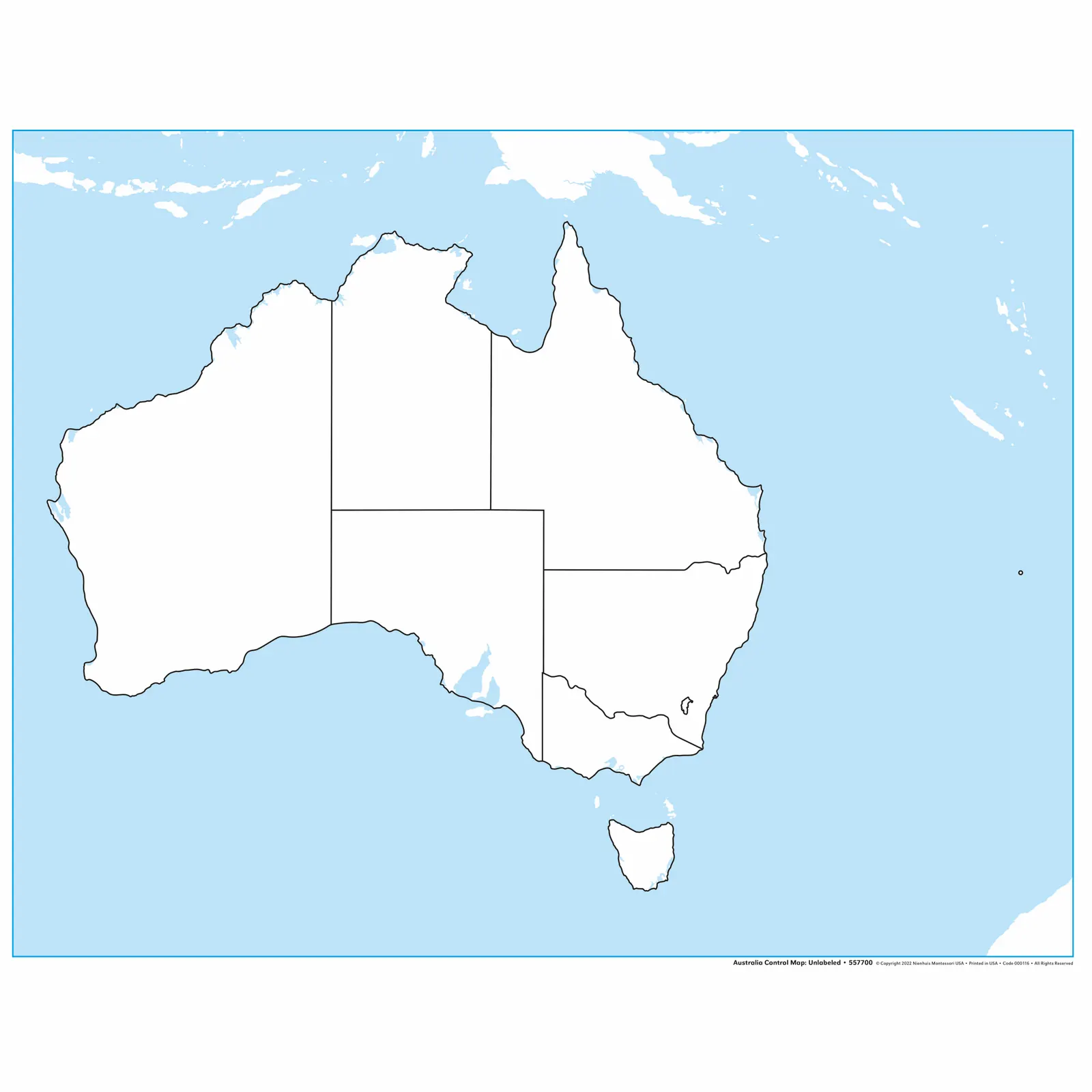 Kontrolná mapa Austrálie: bez popisov: Dieťa pri učení