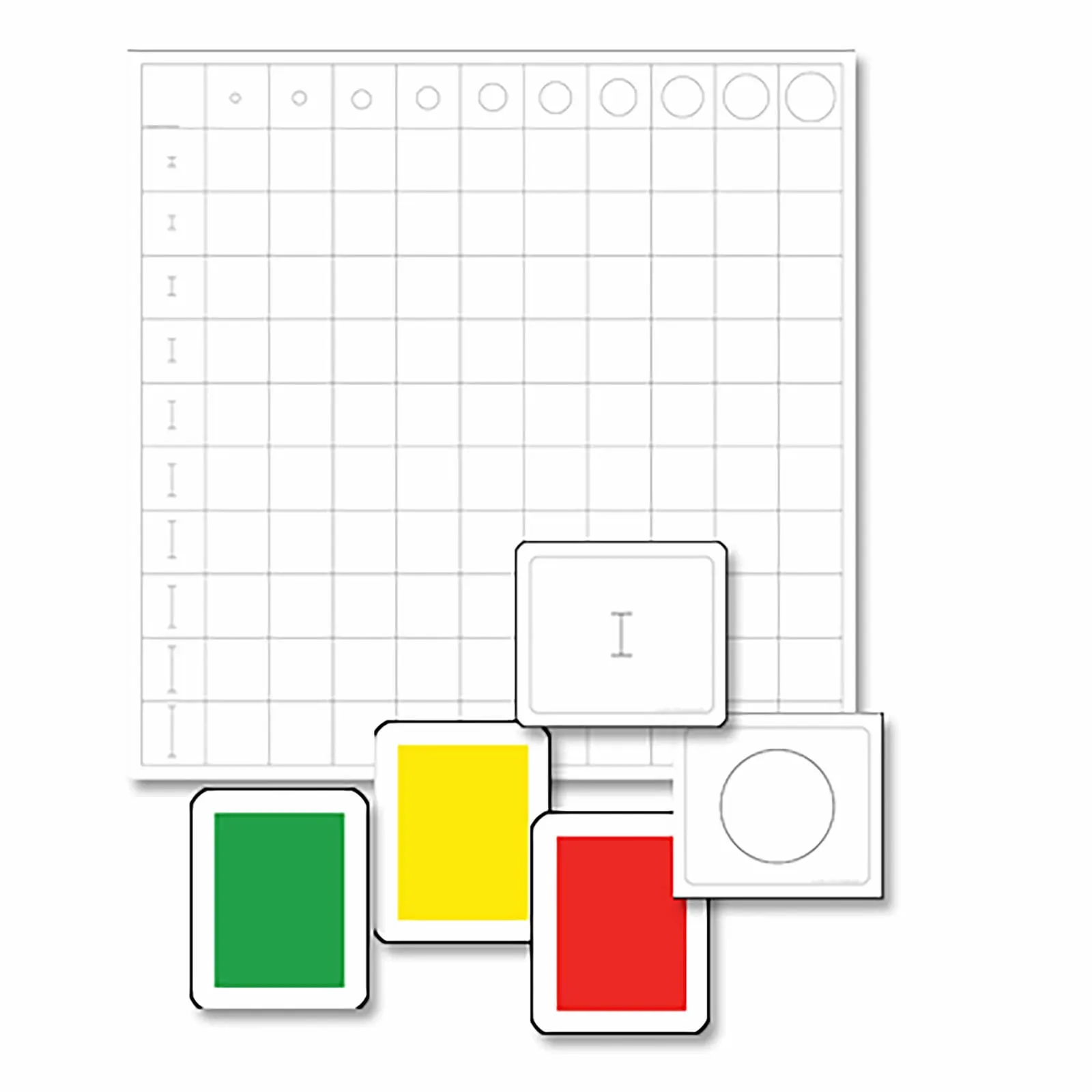 Tabulka válečků bez úchytek: Kontrolní karty pro rozlišování - Montessori Material | Faborino
