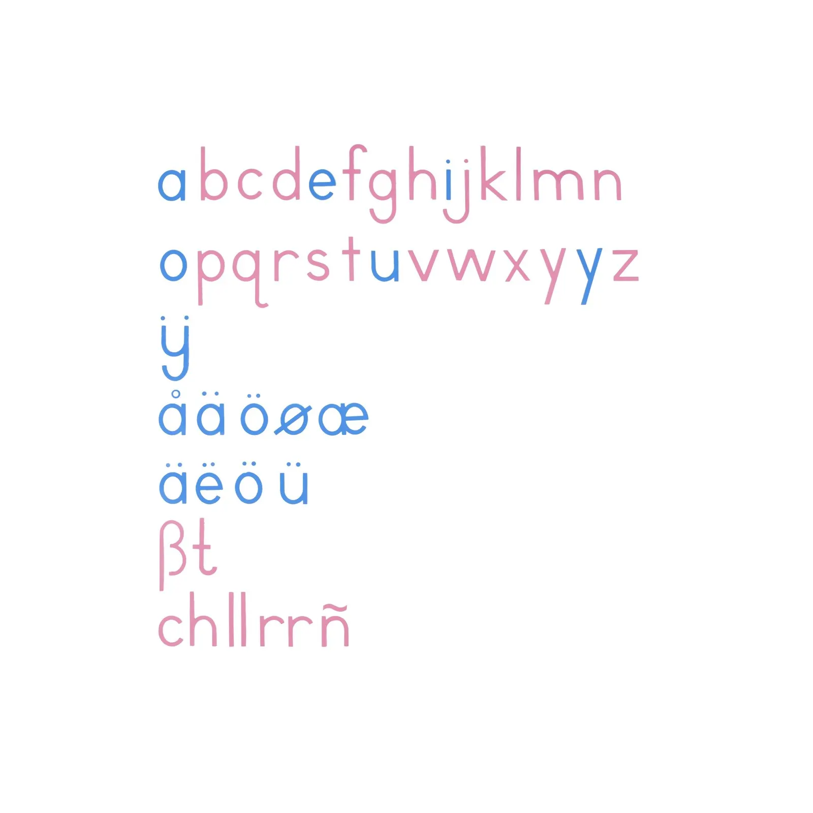 Großes Bewegliches Alphabet: Internationale Druckschrift: Foto des Herstellers 2