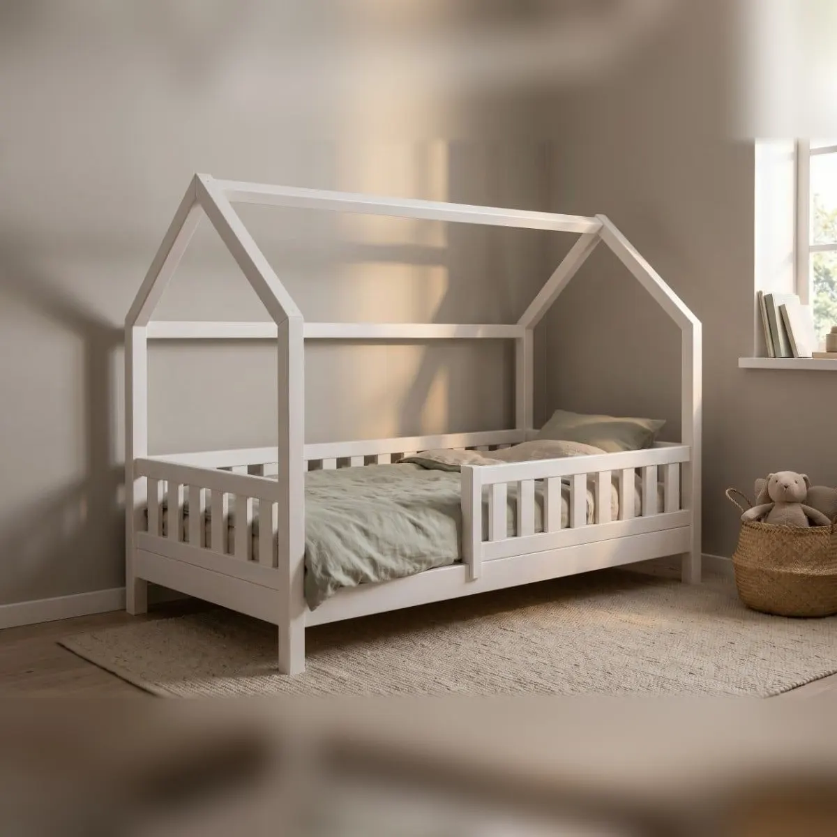 YappyTrygg toddler house bed 160x80 cm, white: maker's photo 2