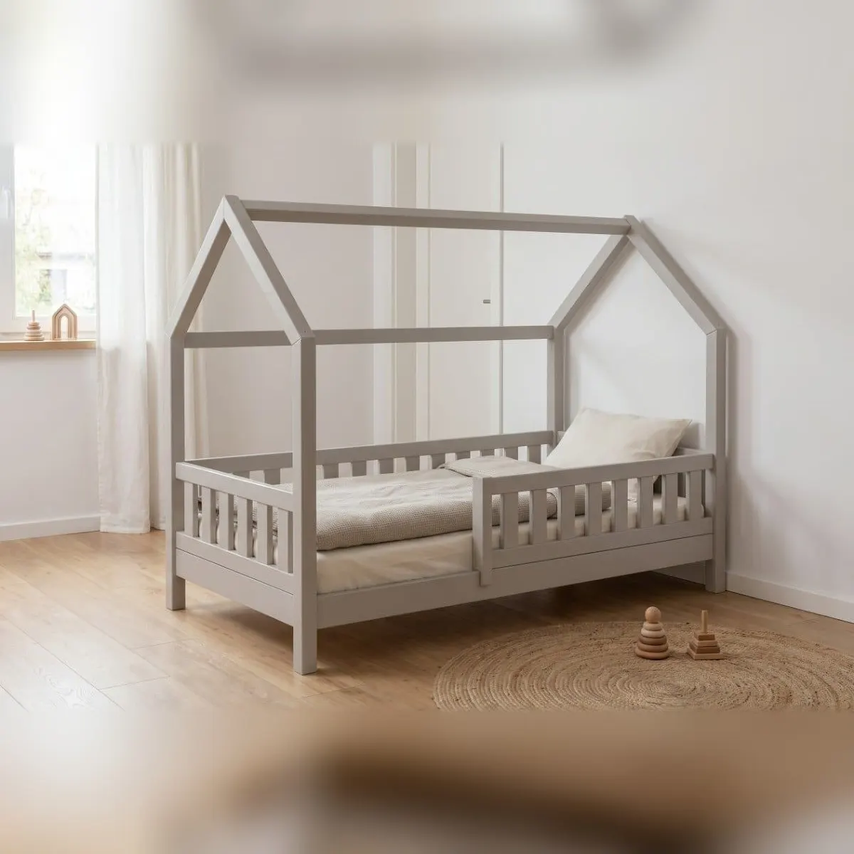 YappyTrygg toddler house bed 160x80 cm, grey: maker's photo 2