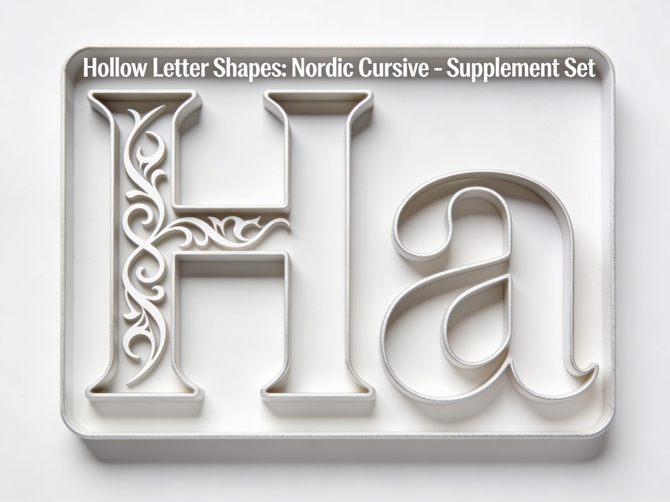 Hollow Letter Shapes: Nordic Cursive - Supplement Set