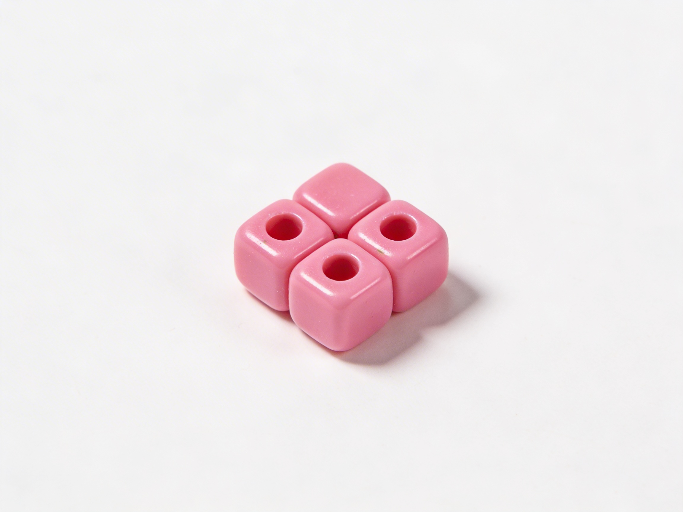 Individual Nylon Bead Square Of 3: Pink