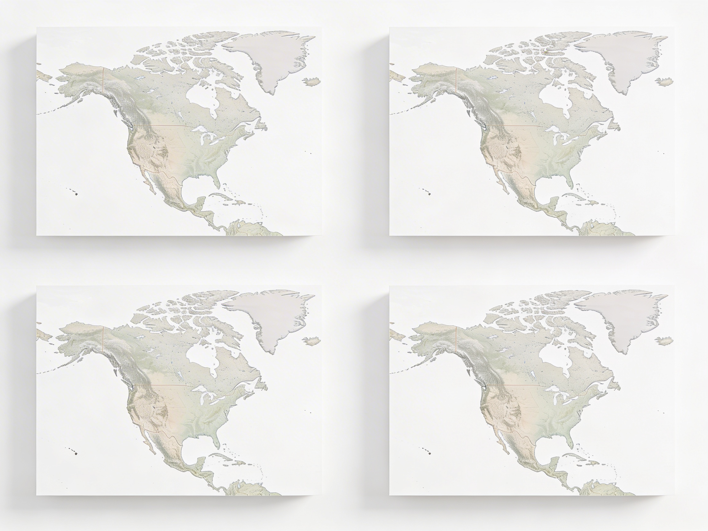 Four Maps Of North America