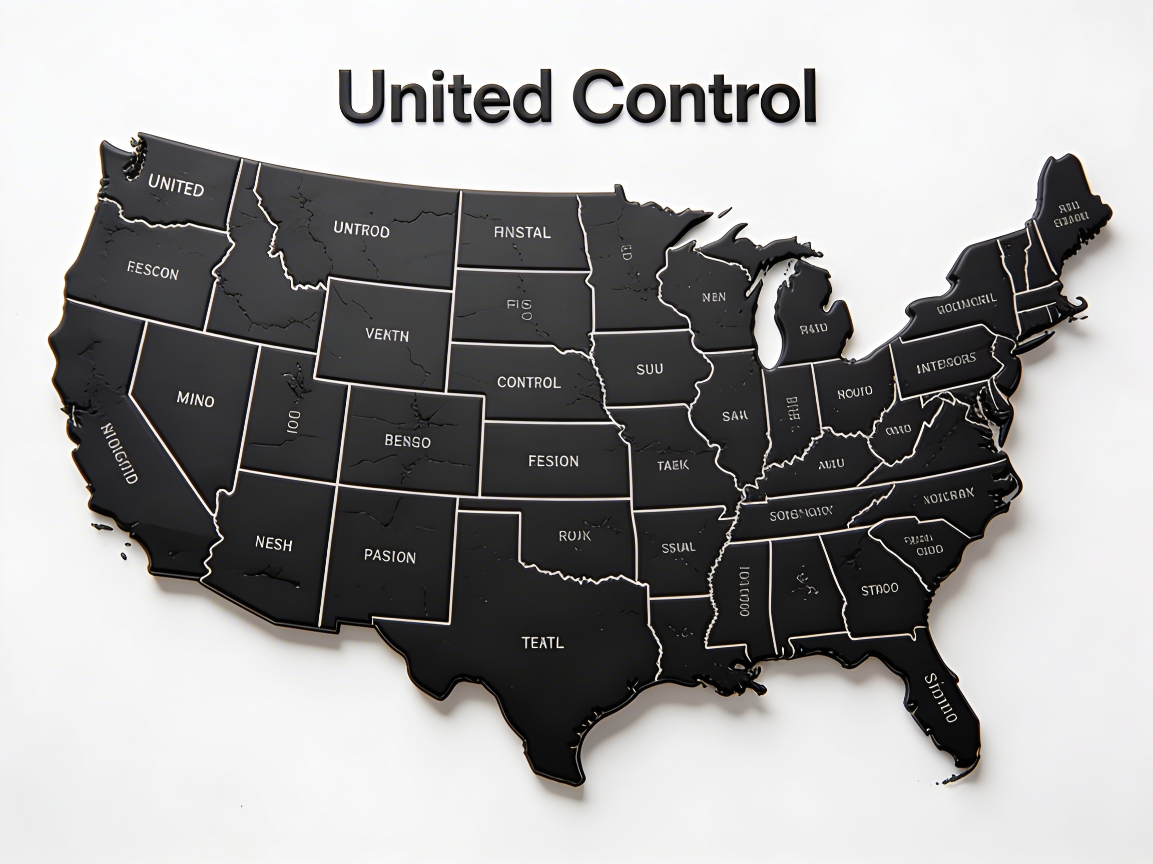 United States Control Map: Labeled